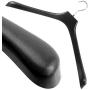 HANGERWORLD 10 Black 19.7inch Plastic Coat Jacket Clothes Garment Top Hangers 1.96inch Wide Broad Shoulder Support