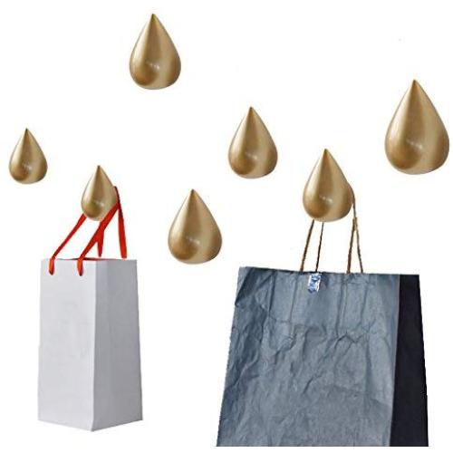 COCODE 3D Creative Wall Decoration Hanging Hooks Single Water Drop Coat Hat Clothes Heavy Duty Hanger