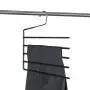 Amber Home Heavy Duty Deluxe Chrome Non-Slip 5 Tier Open Ended Slack Pants Trousers Hangers Clothes Hangers Clothing Hangers (3 Pack)