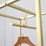 FURVOKIA Clothes Retail Heavy Duty Metal Garment Racks,Clothing Store Hanger Storage Shelves,Floor-Standing Display Rack (Gold Square Tube, 71" H)