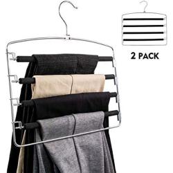 ALIOO Clothes Pant Hanger Closet Storage Organizer for Scarf Trouser Laundry Room Hanging(2 Pack)