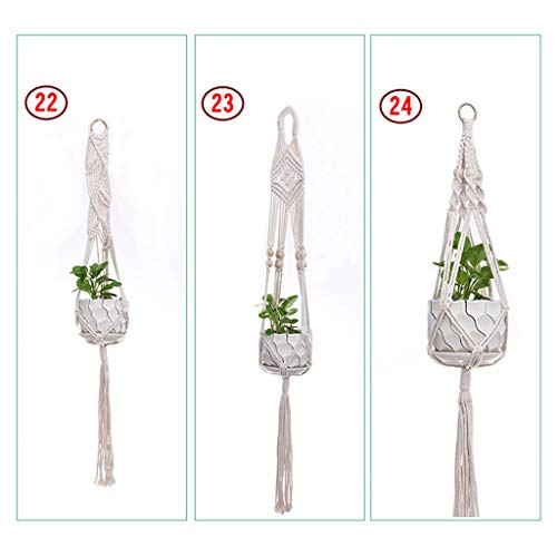 Flosky 3pcs/Set Macrame Plant Hanger Pot Holder Indoor Outdoor Rope Hanging Basket Home