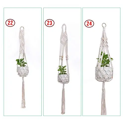 Flosky 3pcs/Set Macrame Plant Hanger Pot Holder Indoor Outdoor Rope Hanging Basket Home Flosky 3pcs/Set Macrame Plant Hanger Pot Holder Indoor Outdoor Rope Hanging Basket Home