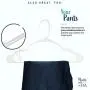 White Plastic Hangers, Notched, Set of 48 Durable and Slim, Great for Pants, Notched, Made in The USA (White, 48 Pack)
