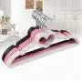 10Pcs Womens Kids Practical Pink Clothes Underwear Socks Hangers Rotatable Love Heart/Bow Clothes Hanger Clothes Rack Random Color
