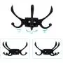 CERRXIAN Flexible Swivel Hook Wall Mounted Hanger Towel Clothes Hat Coat Bag European Style Vintage Multi Triple Hook for Bath Kitchen Garage Bedroom (Black)