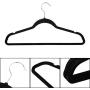 Chuiouy 5 X Black Adult Non-Slip Hangers Flocked Velvet Clothes Coat Trouser Wardrobe Hangers