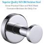 Robe Towel Hook Polished Chrome, APLusee SUS304 Stainless Steel Modern Utility Coat Holder Round Shower Cloth Hanger, Bathroom Kitchen Garage Storage