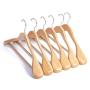 Nature Smile 16.15(41CM) Ladies Wooden Suit Hangers - 6 Pack - Wood Coat Hangers,Jacket Outerwear Shirt Hangers,360 Degree Swivel Hooks & Anti-Slip Bar with Screw(Natural)