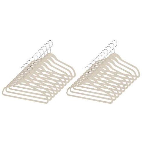 Whitmor Flocked Suit Hangers Set of 20 Beige