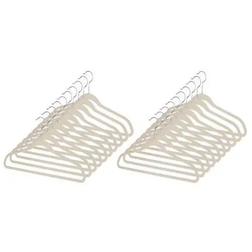 Whitmor Flocked Suit Hangers Set of 20 Beige Whitmor Flocked Suit Hangers Set of 20 Beige