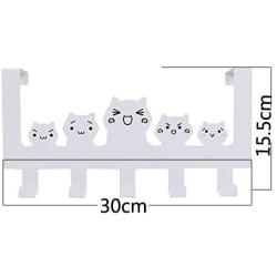 Zonman Cartoon Wall Mounted Bag Hanger Towels Rack Door Hanging Clothes Rack Free Nail Hanger Coat Rack Clothing Hooks (Cute White Cat Hook)