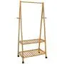 SONGMICS Clothes Rack on Wheels, Rolling Garment Rack with 2-Tier Storage Shelves, Hall Tree with 4 Coat Hooks for Shoes, Clothing, Bamboo URCR52N SONGMICS Clothes Rack on Wheels, Rolling Garment Rack with 2-Tier Storage Shelves, Hall Tree with 4 Coat Hooks for Shoes, Clothing, Bamboo URCR52N