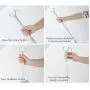 2pcs Random Color 116cm Length Retractable Rods Adjustable Clothing Fork with Hanger Iron Pipe Clothesline Pole Pick Clothes Hanger