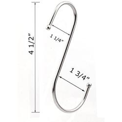 RuiLing 10 Pack Premium 4.5 inch Heavy Duty Stainless Steel S Hooks - S Shaped Hook - Hanger Hooks - Ideal for Hanging pots and Pans, Plants, Utensils, Towels etc. Set of 10
