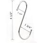 RuiLing 10 Pack Premium 4.5 inch Heavy Duty Stainless Steel S Hooks - S Shaped Hook - Hanger Hooks - Ideal for Hanging pots and Pans, Plants, Utensils, Towels etc. Set of 10