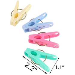 LDEXIN 40pcs Plastic Clothing Line Pegs Pins Clothespins Hanging Clips Hook Anti-Slip Clothes Clips Finger Hanger Clamp for Air-Drying Clothing Outdoor Kitchen and Photo Paper CraftAssorted Color