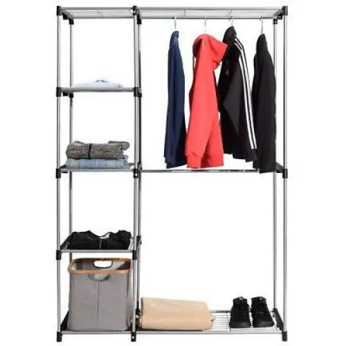 Portable Closet Garment Rack Clothes Hanger Storage Home Shelf Organizer Portable Closet Garment Rack Clothes Hanger Storage Home Shelf Organizer