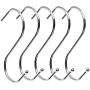 BEWISHOME 30 PCS S Hooks,Heavy Duty Kitchen Hooks,S Shaped Hooks Hangers Closet Hooks for Pants,S Hooks for Hanging Pots and Pans,Kitchenware Bags Towels Plants,Chrome FYC05S