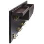 JackCubeDesign Entryway Coat Rack Wall Mount Key Holder Mail Envelope Hook Organizer Clothes Hat Hanger with Leather Shelf and Tray(Solid Wood, 20.5 x 9.1 x 3.4 inches) ? :MK362A