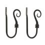 2PCS Heavy Duty Antelope Horn Design Window Curtain Hook U Shape Drapery Blinds Tieback Holdback Holders Wall Clothes Coat Hangers - Black