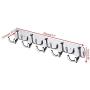 E-UNIONA Stainless Steel Wall Mounted 5 Double-Hook Organizer Rack Heavy Duty Robe Coat Clothes Hat Hanger Organizer Rack