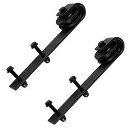 Winsoon Bending Style Heavy Black Metal Steel Hanger (2PCS Roller)