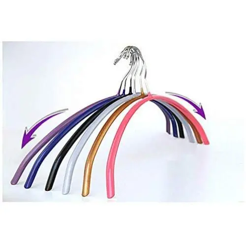 DNJKSA PVC Coated Cloth Hangers/Metal Semicircle Hanger (10 Pieces/Lot)(Random Color) DNJKSA PVC Coated Cloth Hangers/Metal Semicircle Hanger (10 Pieces/Lot)(Random Color)