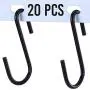 Rivexy 20 S Hook Pack - Black Coated, S Hooks for Hanging on Heavy Duty Shelving, Garage, Grid Wall, Storage Racks, Bakers Racks & Black Hanging Hooks for Hanging Pot & Pans on Shelf with Hooks Rivexy 20 S Hook Pack - Black Coated, S Hooks for Hanging on Heavy Duty Shelving, Garage, Grid Wall, Storage Racks, Bakers Racks & Black Hanging Hooks for Hanging Pot & Pans on Shelf with Hooks