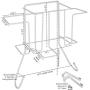 Evelots Ironing Board Holder-Over Door/No Tool or Wall Mount-Iron/Bottle Baskets