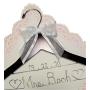 Personalized Bridal Wedding Dress Hanger With Date - Any Name Custom Made Silver Dark Wood Hanger with Notches in Hanger, Bride Gift - Choice of 9 Bow Colors. Wedding Shower Gift