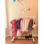 Boottique Child Garment Rack- Kids Closet Organizer- with 10 Childrens Velvet Hangers (Rack with 10 Pink Velvet Hangers)
