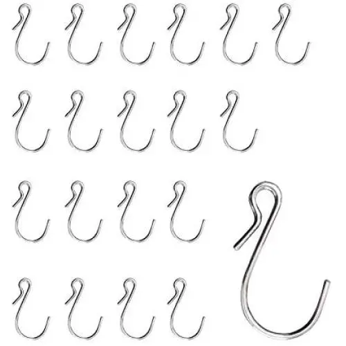 HNYYZL 20 Pack S Shaped Hooks Stainless Steel Metal Hangers Hanging Hooks for DIY Crafts, Hanging Jewelry, Key Chain, Tags, Fishing Lure, Net Equipment