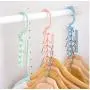 Hangers 10pcs Random Color for Clothes Windproof Hanger Fixed Holder Buckle Household Anti-Slip Clothes Hanger Plastic 5 Circle Hanger Organizer