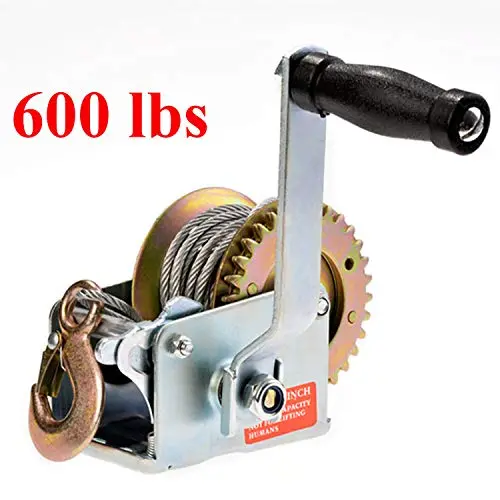 Aceshin Heavy Duty Hand Winch, 600Lbs Hand Crank Strap Cable Gear Winch ATV Boat Trailer Aceshin Heavy Duty Hand Winch, 600Lbs Hand Crank Strap Cable Gear Winch ATV Boat Trailer