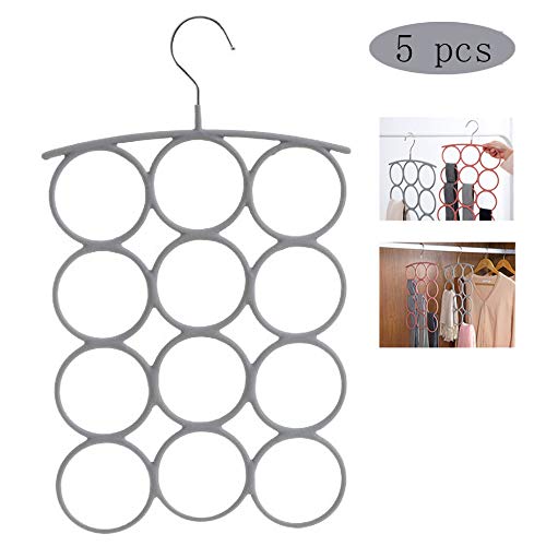 HJYPYJ Magic Hanger,Multifunction Magical Hangers,Home Tie Scarf Storage Hanger,Space-Saving Organizer Hangers, Reasonable Spacing/Gray / 5 pcs