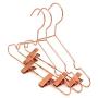 KOOBAY 50Pack 13" Rose Copper Gold Shiny Metal Wire Top Clothes Hangers with Clips for Shirts Coat Storage & Display