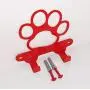 Dog Leash Hook Hanger. Dog Paw. Fire Red Finish. Made in USA. Solid Steel. Screws Included.