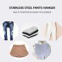 shengyuze Pants Hanger, 10/20Pcs Non-Slip Adjustable Stand Hanger Pants Skirt Clothes Rotatable Clips, PVC + Hadifield Steel - Black 10pcs