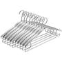 HAOCHIDIAN 10 Pack Aluminum Alloy Clothes Hanger Non Slip Duty Widening Hangers Wide Shoulder Derusting Tie Rack for Heavy Clothes Shirt Sweater Suit Pants,Silver