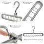 10pcs Random Color Creative 3D Space Saving Hanger Magic Clothes Hanger 9Hole Towel Hook Closet Organizer Storage Rack