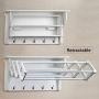 Danya B Accordion Clothes Drying Rack, Retractable, Wall Mounted Drying Rack, White - Perfect for The Laundry Room Danya B Accordion Clothes Drying Rack, Retractable, Wall Mounted Drying Rack, White - Perfect for The Laundry Room