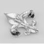 Fleur de Lis Pin - Charm Hanger - Sterling Silver