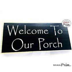 Welcome To Our Porch 12x6 (Choose Color) Rustic Shabby Chic Welcome Sign Custom Wall Door Welcome Hanger Handmade Home Garden Living