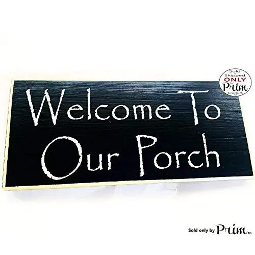 Welcome To Our Porch 12x6 (Choose Color) Rustic Shabby Chic Welcome Sign Custom Wall Door Welcome Hanger Handmade Home Garden Living