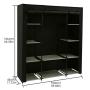 Homebi Clothes Closet Portable Wardrobe Durable Clothes Storage Organizer Non-Woven Fabric Cloth Storage Shelf with Hanging Rod and 10 Shelves for Extra Storage, 59.05" W x 17.72" D x 65.4" H (Black)