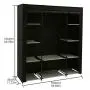Homebi Clothes Closet Portable Wardrobe Durable Clothes Storage Organizer Non-Woven Fabric Cloth Storage Shelf with Hanging Rod and 10 Shelves for Extra Storage, 59.05" W x 17.72" D x 65.4" H (Black) Homebi Clothes Closet Portable Wardrobe Durable Clothes Storage Organizer Non-Woven Fabric Cloth Storage Shelf with Hanging Rod and 10 Shelves for Extra Storage, 59.05" W x 17.72" D x 65.4" H (Black)