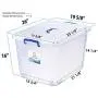 95 Quart Plastic Storage Bins with Lids and Wheels - White Semi-Clear Large Durable Storage Boxes - Stackable Space-Saver Containers - Tough and Secure Organizers for Home, Office, School - Set of 4