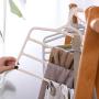 HJYPYJ Magic Hanger,Non-Slip Multifunction Folding Hangers,Hierarchical Storage Rack Pants Pp Hanger,Organizer Space-Saving Hanger,Bearing 1Kg Durable/Beige / 5 pcs