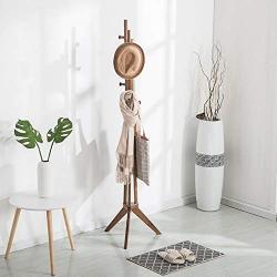 Cxjff Floor Standing Coat Rack Clothes Hat Stand Hanger 6 Hooks Bamboo Simple, Brown, 45x45x167CM (Color : Brown)